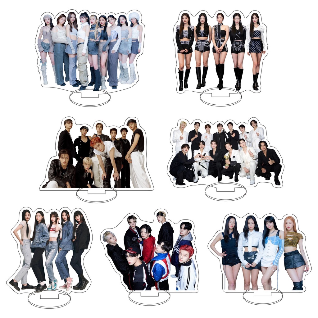 ป้ายอะคริลิคตั้งโต๊ะ ลายศิลปินเกาหลี Straykids IVE NcT NJ TxT Seventeen สําหรับตกแต่งบ้าน