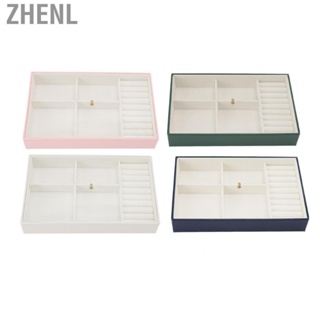 Zhenl Jewelry Storage Box PU Leather Dustproof Protective Jewelry Display Case Tray Holder for Earring Necklace Bracelet