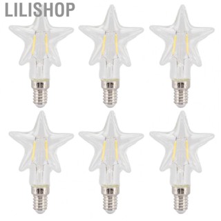 Lilishop Art Retro Light Bulb  Transparent 2700K Safe  Lamp Bulb 6Pcs Pentagram Shape Eye Protection Lightweight  for Office