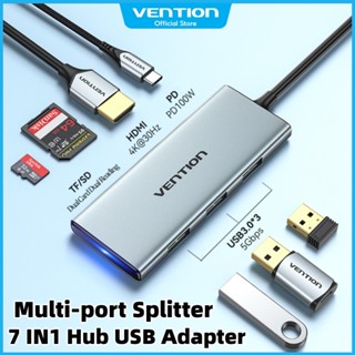 Vention 7 IN1 ฮับ USB อะแดปเตอร์แยกหลายพอร์ต USB C เป็น USB Dock USB-C Type C Splitter