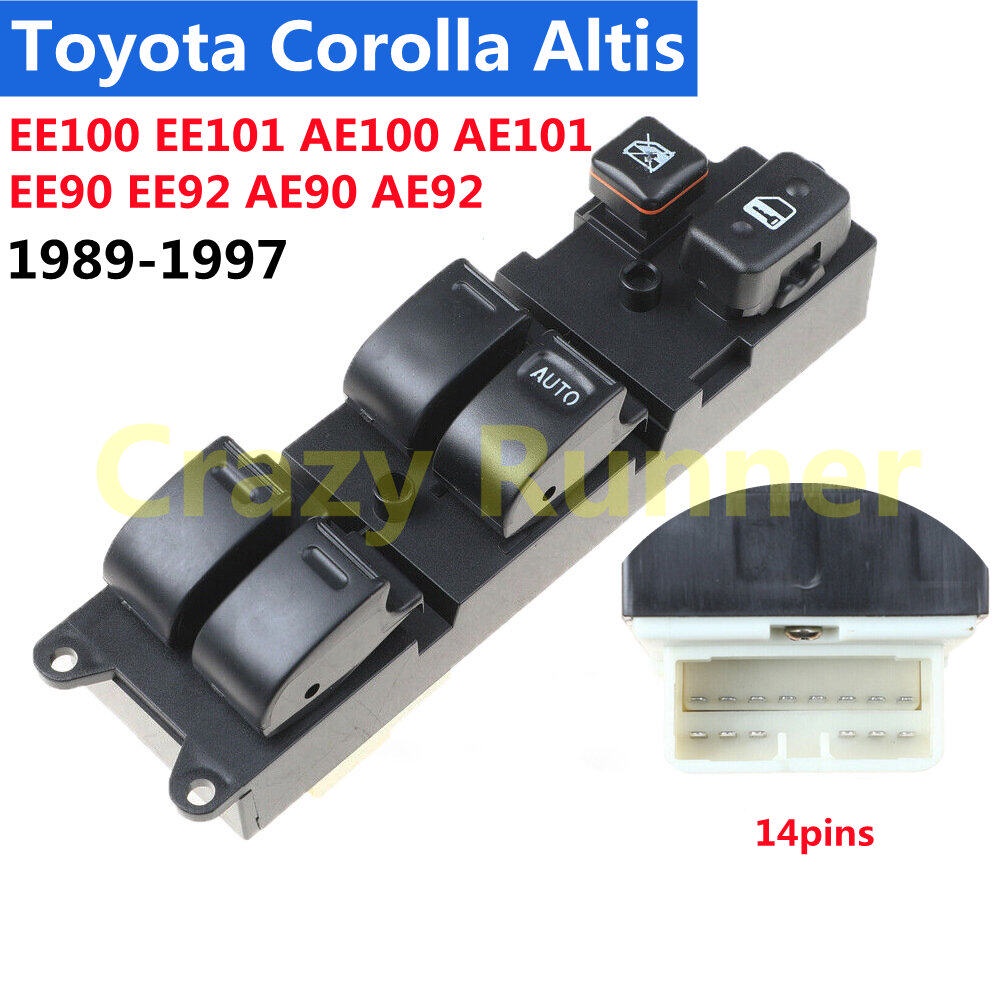 14Pin สวิทช์กระจกไฟฟ้า  Toyota Corolla Altis EE100 EE101 AE100 AE101 1991-1995 EE90 EE92 AE90 AE92 1997-1993