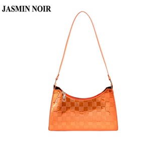 Jasmin NOIR สิทธิบัตร หนัง ลายสก๊อต กระเป๋าสะพาย ผู้หญิง แฟชั่น กระเป๋าถือ กระเป๋าสะพายข้าง