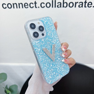 พร้อมส่ง เคสโทรศัพท์มือถือ กันกระแทก ลาย Bling "V" สําหรับ Vivo V27E V25 V25E V23 V23E V21 V21E V20 SE Pro