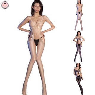 Women Bodysuit Tight U-Neck Ultra-thin Bodystocking Breathable Comfortable