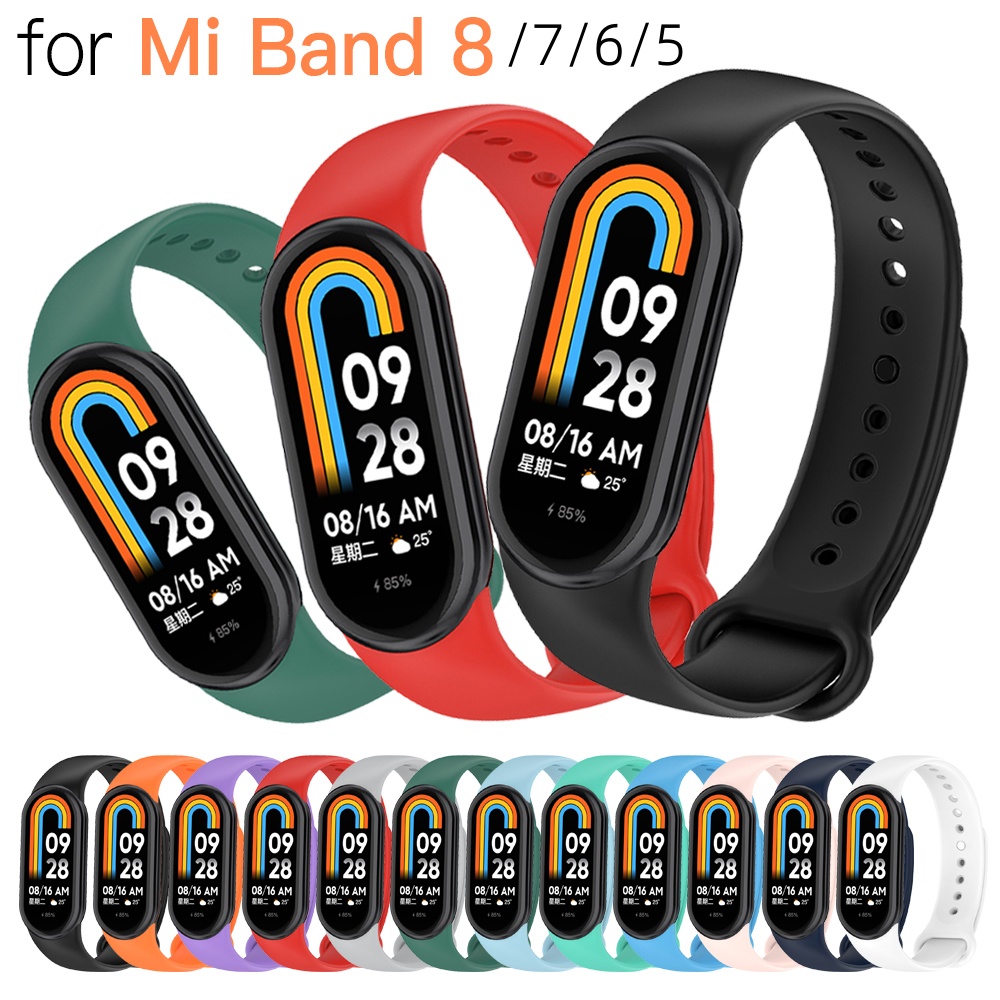 Mi Smart Band 8/7/6/5 สร้อยข้อมือ ซิลิโคน เปลี่ยนได้ สายรัดข้อมือกีฬา Mi Band อุปกรณ์เสริม