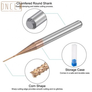 【ONCEMOREAGAIN】End Mill 0.5mm X 4mm 1/8" 37mm Corn Shape Titanium Coated Router Bits