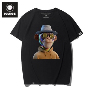 【พร้อมส่ง】เสื้อยืดแขนสั้น พิมพ์ลายลิง Bored ape แฟชั่นคู่รัก สําหรับผู้ชาย และผู้หญิง