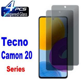 กระจกนิรภัยกันรอยหน้าจอ เพื่อความเป็นส่วนตัว สําหรับ Tecno Camon 20 Pro Premier 5G POP 7 2 4 ชิ้น