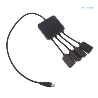 Btm 4 in 1 อะแดปเตอร์สายเคเบิ้ล Type C HUB Male to Female USB 2 0 Type C Splitter สําหรับ PC