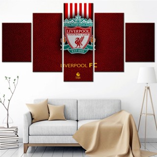 ภาพวาดผ้าใบ HD พิมพ์ลาย Liverpool Football Club สําหรับตกแต่งบ้าน ห้องนอน 5 ชิ้น