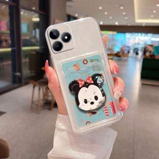 ใหม่ เคสโทรศัพท์มือถือ ซิลิโคนนิ่ม TPU ใส พร้อมที่ตั้งวาง และช่องใส่บัตร สําหรับ Realme C53 C55 10 4G 10 Pro 10 Pro+ 5G REALMEC53 Realme10Pro 2023