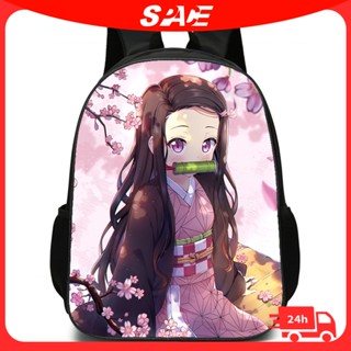 [School Season] กระเป๋าเป้สะพายหลัง ลายการ์ตูนอนิเมะ Demon Slayer Nezuko สําหรับเด็กประถม