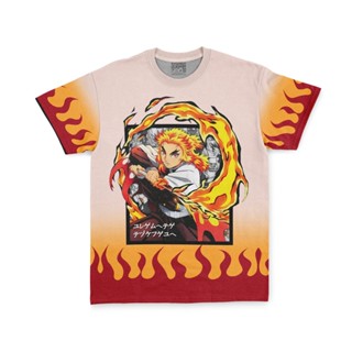 เสื้อยืด พิมพ์ลาย Kyojuro Rengoku Haori Demon Slayer แฟชั่นสตรีท