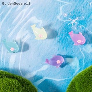 Goldensquare ฟิกเกอร์เรซิ่น รูปปลาวาฬ ปลาโลมาเรืองแสง ขนาดเล็ก สําหรับตกแต่งบ้าน รถยนต์ 1 5 ชิ้น