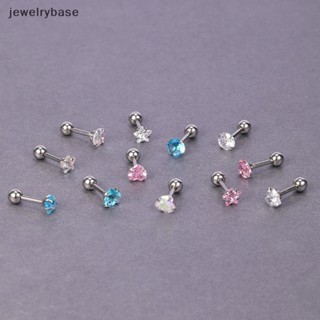 [jewelrybase] ต่างหูสตั๊ด คริสตัล หลากสี 4 มม. สําหรับผู้หญิง 1 คู่