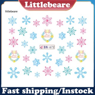 &lt;littlebeare&gt; สติกเกอร์ตกแต่งเล็บ ลายเกล็ดหิมะ DIY 12 แผ่น