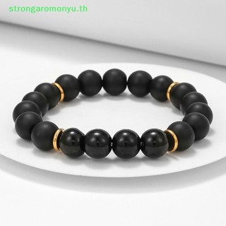 Strongaromonyu สร้อยข้อมือคู่รัก สีดํา นิลอินเทรนด์ เรียบง่าย ออกแบบเฉพาะตัว ชาย และหญิง นักเรียนสองคน สร้อยข้อมือเพื่อน สไตล์เกาหลี TH