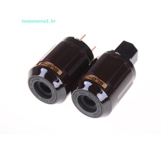 Loveoionia1 ปลั๊กเชื่อมต่อเสียง ชุบทอง C-079 IEC ตัวเมีย P-079 ตัวผู้ US Hifi DIY br