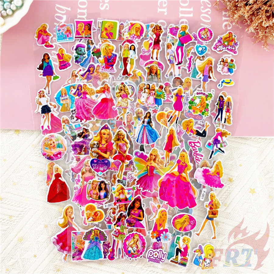 Barbie Series 01 DIY Rewards Sticker 12Sheets/set Cartoon 3D Puffy Bubble Stickers Waterpoof Toys PVC Stickers