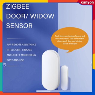 Tuya Zigbee Smart Wireless Door Window Magnetic Sensor Real Time Viewing Door Window Status Mobile Phone App Remote Push Alarm canyon