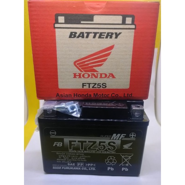 แบตเตอรี่แท้ศูนย์HONDA(31500-KPW-741)FTZ5S เวฟ100-125,ดรีม125,ไนท์125,โซนิค125,เทน่า,แดช,รุ่นสตาร์ทม