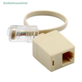 Seaf&gt; อะแดปเตอร์โทรศัพท์อีเธอร์เน็ต 8P4C RJ45 ตัวผู้ RJ11 6P4C เป็นตัวเมีย M F 1 ชิ้น