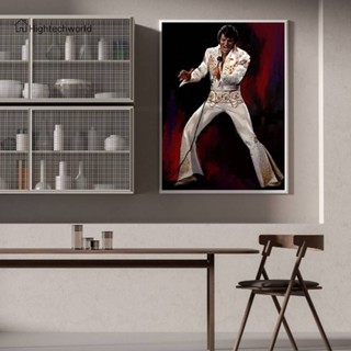 [Hightechworld.th] ภาพวาดปักเพชร ทรงกลม ลาย Elvis Presley 5D DIY สําหรับตกแต่งผนังบ้าน