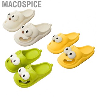 Macospice Women Flat Slippers  Round Head Soft Skin Friendly Female Sandals Stylish Cartoon Dog Look for Home Family