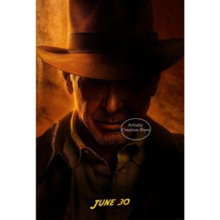 โปสเตอร์ฟิล์มผ้าใบ พิมพ์ลายภาพยนตร์ Indiana Jones and The Dial of Destiny 2023 สําหรับตกแต่งผนังบ้าน