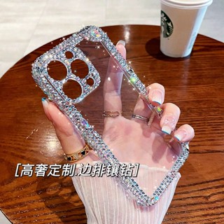 ใหม่ เคสโทรศัพท์มือถือแบบใส กันกระแทก ประดับเพชรกระพริบ หรูหรา สําหรับ Iphone 14pro 14promax 13 12 ip11