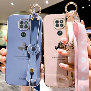 เคสโทรศัพท์มือถือซิลิโคน ลายใบเมเปิ้ล 6D พร้อมสายคล้อง สําหรับ Motorola Moto G9 G9 Play G9 Plus + G9