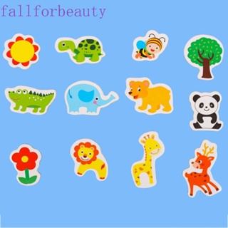 FALLFORBEAUTY สติกเกอร์แม่เหล็ก ลายการ์ตูนสัตว์น่ารัก 3D สําหรับติดตกแต่งตู้เย็น