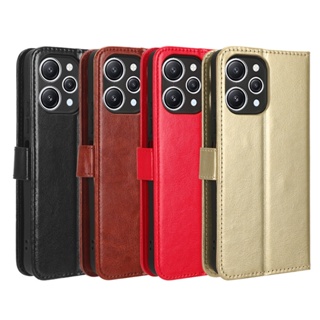 เคสหนัง PU ฝาพับ พร้อมช่องใส่บัตร และสายคล้อง หรูหรา สําหรับ Xiaomi Redmi 12