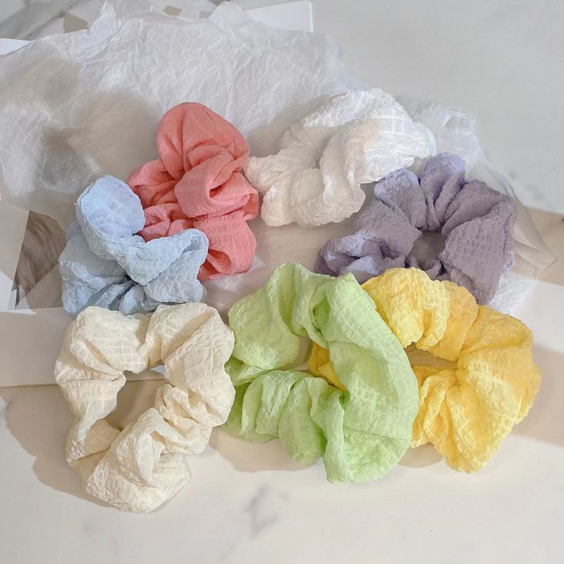 ยางมัดผม ขนาดใหญ่ สีม่วง สีเบจ สไตล์เกาหลี แฟรี่ สําหรับผู้หญิง