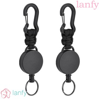 LANFY พวงกุญแจเชือกถัก แบบพกพา ป้องกันการสูญหาย พับเก็บได้