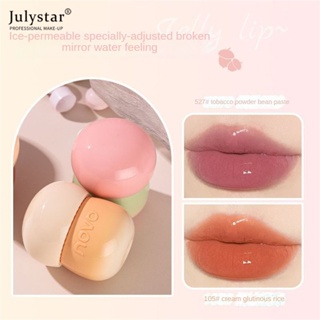 JULYSTAR Small Mushroom Small Milk Jug Lip Jelly ลิปสติก Moisturize Mirror Lip Glaze ลิปกลอสติดทนนาน