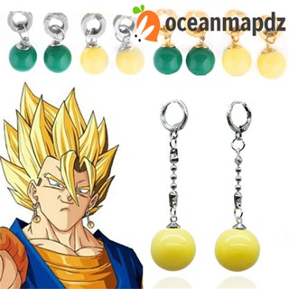 OCEANMAPDZ เครื่องประดับ ต่างหูคอสเพลย์ Zoro Potara Black Son Goku Takerlama Dragonball Zamasu สีเขียว จํานวน 1 คู่