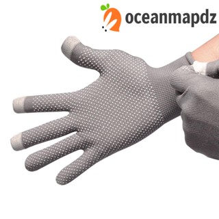 OCEANMAPDZ ถุงมือไนล่อน ระบายอากาศ กันลม ป้องกันแดด สีพื้น ป้องกันการลื่นไถล เหมาะกับฤดูร้อน สําหรับผู้ชาย