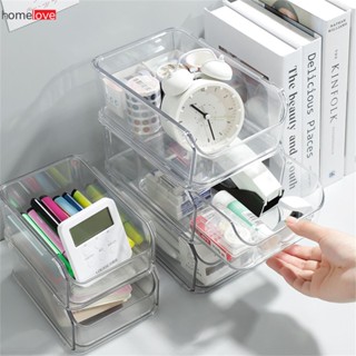 กล่องเก็บเครื่องสำอางแบบลิ้นชักเครื่องประดับพลาสติกลิปสติก Simple Finishing Box Desktop Cosmetics Plastic Storage Box Cosmetic Organizer homelove