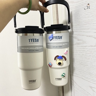 Tyeso ใหม่ แก้วกาแฟสเตนเลส สองชั้น ฉนวนกันความร้อน แบบพกพา ความจุขนาดใหญ่ สําหรับรถยนต์