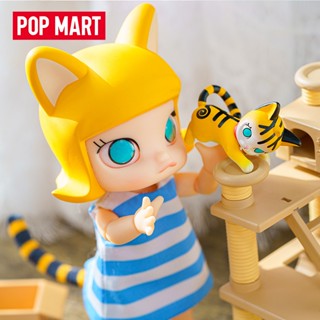 ฟิกเกอร์ POPMART POPMART molly Carton Meow Action Figure ของเล่นสําหรับเด็ก