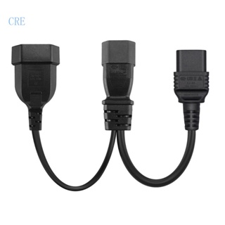 Cre IEC320 C14 เป็น IEC320 C19+EU4 สายเคเบิลอะแดปเตอร์พาวเวอร์ AC 0 มม. 3 ขั้ว ตัวผู้ เป็นตัวเมีย