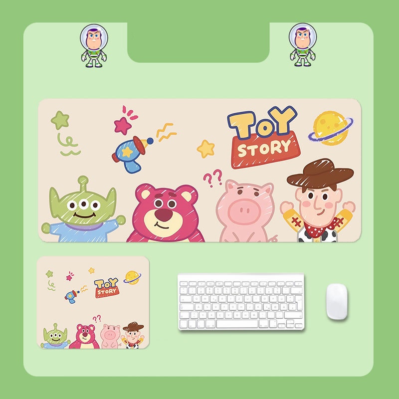 Kam แผ่นรองเมาส์ กันน้ํา ขนาดใหญ่ 800 มม. X 300 มม. พิมพ์ลาย Toy Story Woody Buzz Lightyear สําหรับคอมพิวเตอร์ตั้งโต๊ะ สํานักงาน