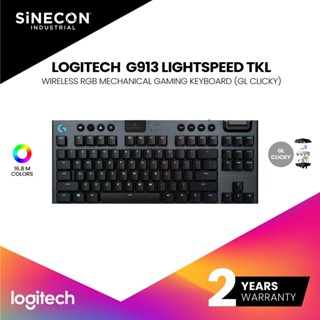 Logitech คีย์บอร์ดไร้สาย G913 TKL WIRELESS RGB MECHANICAL CLICKY Gaming KEYBOARD