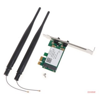 Zzz 5100AGN อะแดปเตอร์รับสัญญาณ Wifi 300M 2 4G 5G Dual Band PCI-E X1 Wifi LAN การ์ดอีเธอร์เน็ตไร้สาย พร้อมเสาอากาศ 6DBI