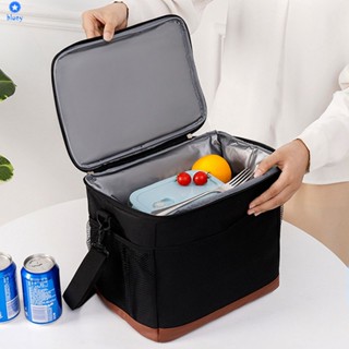 กระเป๋าฉนวนกันความร้อนหนาผ้า Oxford กลางแจ้ง Bento Bag ฉนวนกันความร้อนและห้องเย็นความจุขนาดใหญ่ถุงน้ำแข็งปิคนิคอาหารกลางวันแบบพกพา【 bluey 】