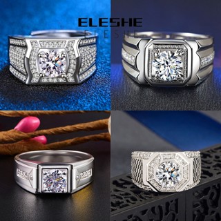 Eleshe Jewelry แหวนเพชร เงิน 925 M081 สําหรับผู้ชาย
