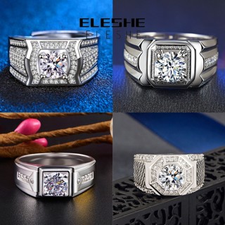 Eleshe Jewelry แหวนเพชร เงิน 925 M081 สําหรับผู้ชาย