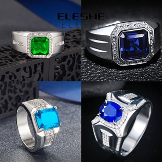 Eleshe Jewelry แหวนเงิน 925 M085 แบบเรียบง่าย สําหรับผู้ชาย