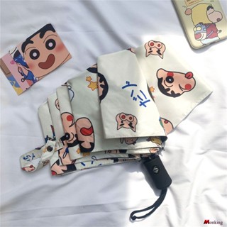 Spot Cartoon Crayon Small New Umbrella ร่มพับ 3 ตอน แดดและฝน ไวนิลแบบใช้คู่ ร่มกันแดด กันแดดอัตโนมัติ นักเรียน ร่มกันแดด (monkingstore_th)